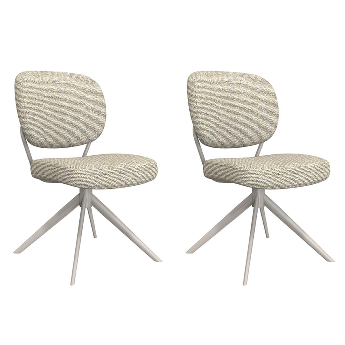 ESSZIMMERSTUHL Geneva Beige 63/49/90 cm 2er-Set - Creme, Textil (49/90/63cm) - LABEL51