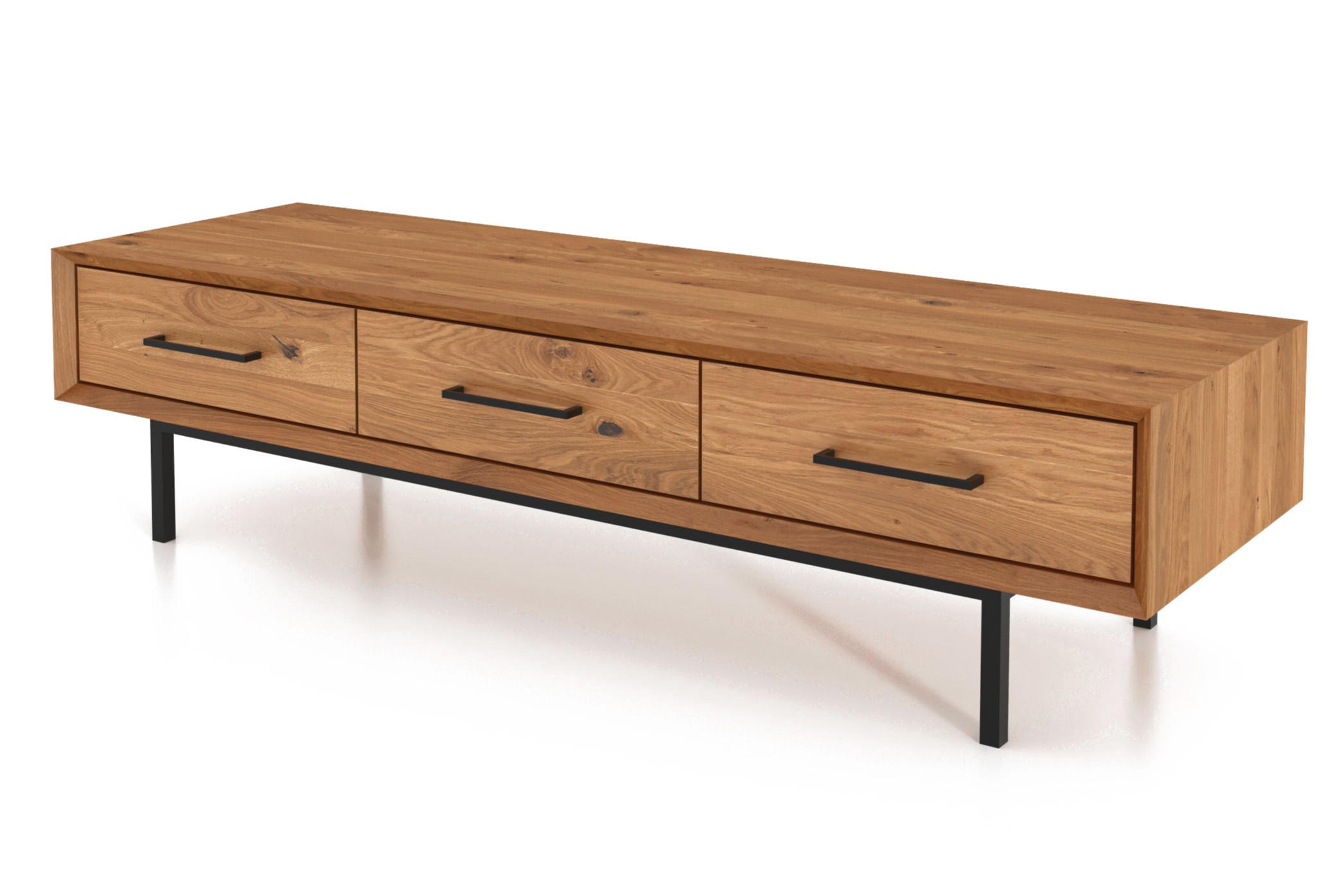 KOMMODE NIEDRIG LEON Wildeiche - Wildeiche, Holz (144/35/45cm) - byoak