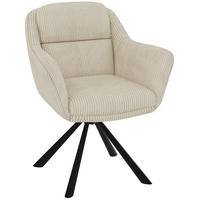 ARMLEHNSTUHL Carl in Beige Cord-Stoff - Beige/Schwarz, Holz/Textil (65/84/65cm) - S-Style Möbel