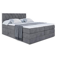 BOXSPRINGBETT LEPARO KING - 180 x 200 - H3/H4 - Dunkelgrau - Dunkelgrau, Holzwerkstoff (180/200cm) - ALTDECOR