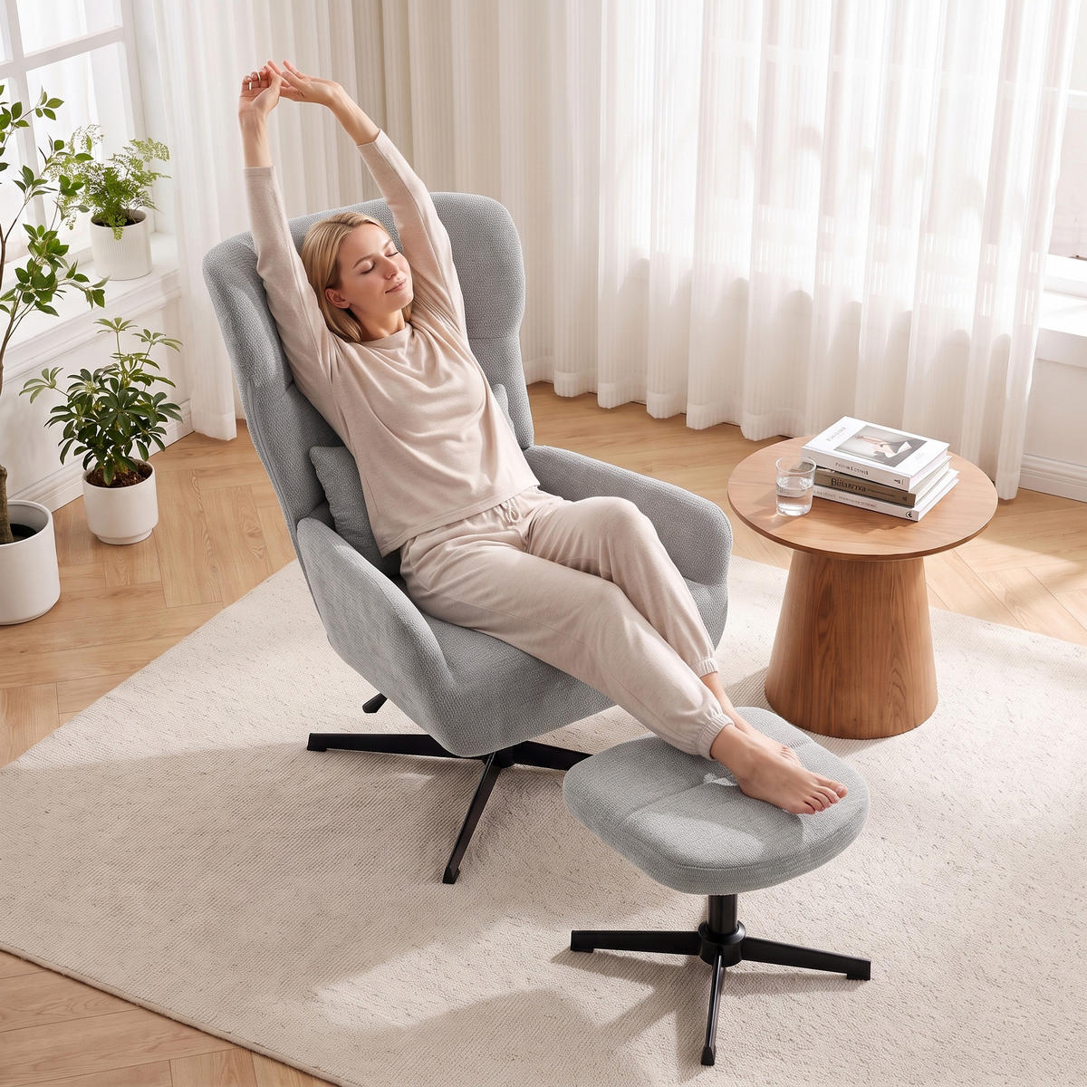 SESSEL Grau 71.0/88.0/104.0cm - Grau, Textil (88/104/71cm)