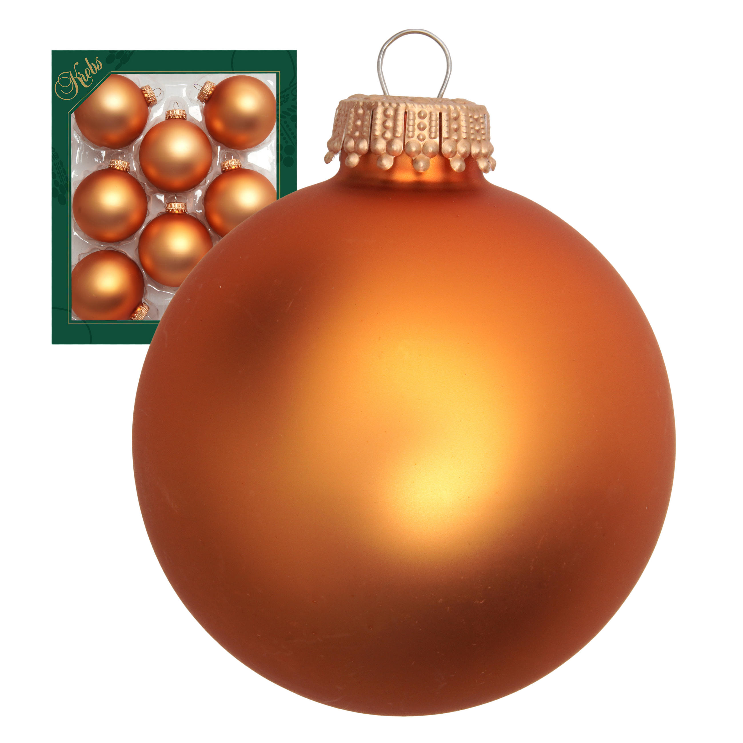 Krebs Glas Lauscha Christbaumkugeln Gold 7x7x7 cm