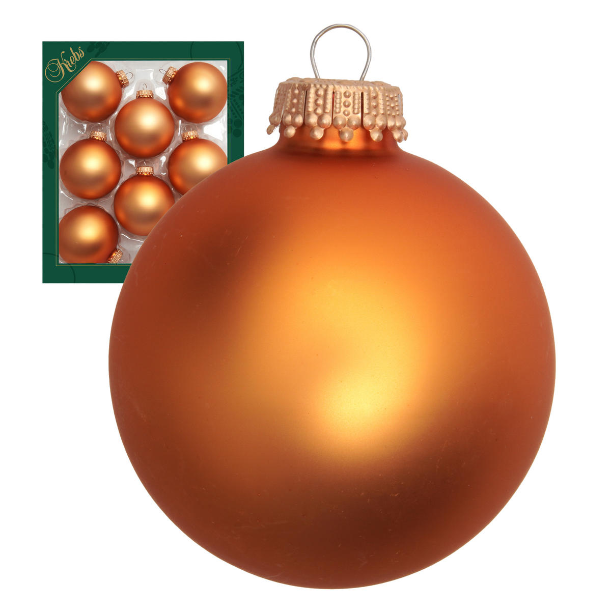 CHRISTBAUMKUGELN Uni-Design Fabienne Goldfarbig 7cm (Glas / 8 Stk.) - Goldfarben, Glas (7/7/7cm) - Krebs Glas Lauscha