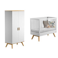 BABYZIMMER 2-teilig weiß - Weiß, Holzwerkstoff (124.4/98.6/64.8cm) - Petits-meubles