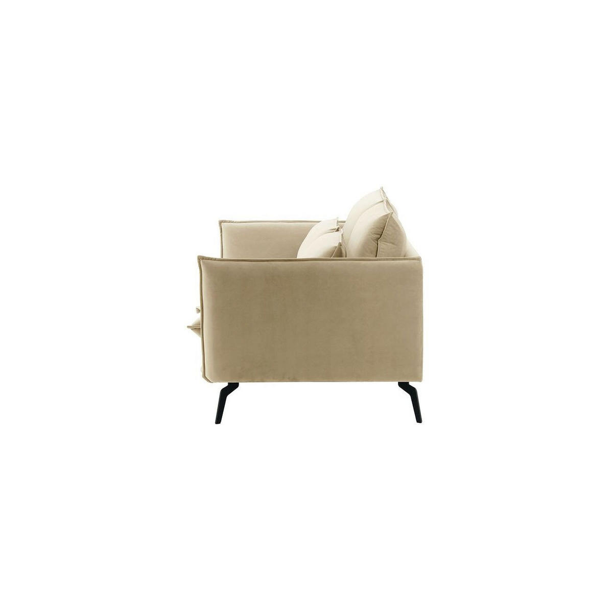 DREISITZER-SOFA Layla-Velluto 2 - Creme, Holz/Textil (237/95/98cm)