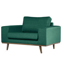 SESSEL - Dunkelgrün/Eichefarben, Textil (122/81/88cm) - home24