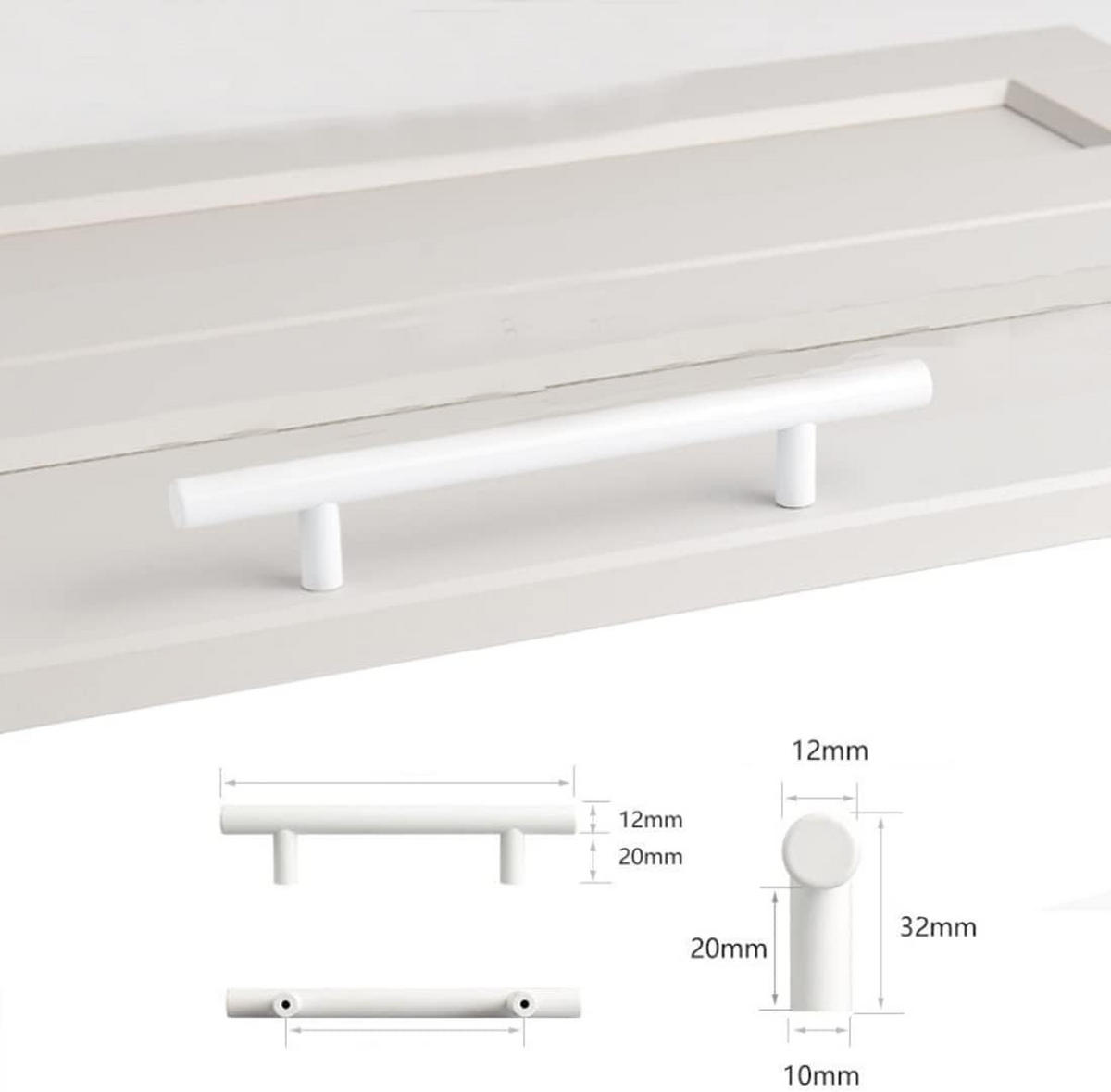 MÖBELGRIFF Weiß 4er-Set 96 mm - Weiß, Metall (0.12/3/1.5cm)