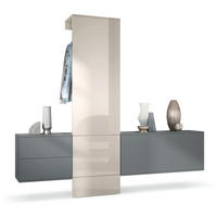 GARDEROBE Carlton Paneel in Sandgrau Hochglanz - Sandfarben, Holzwerkstoff (209/193/35cm) - Vladon