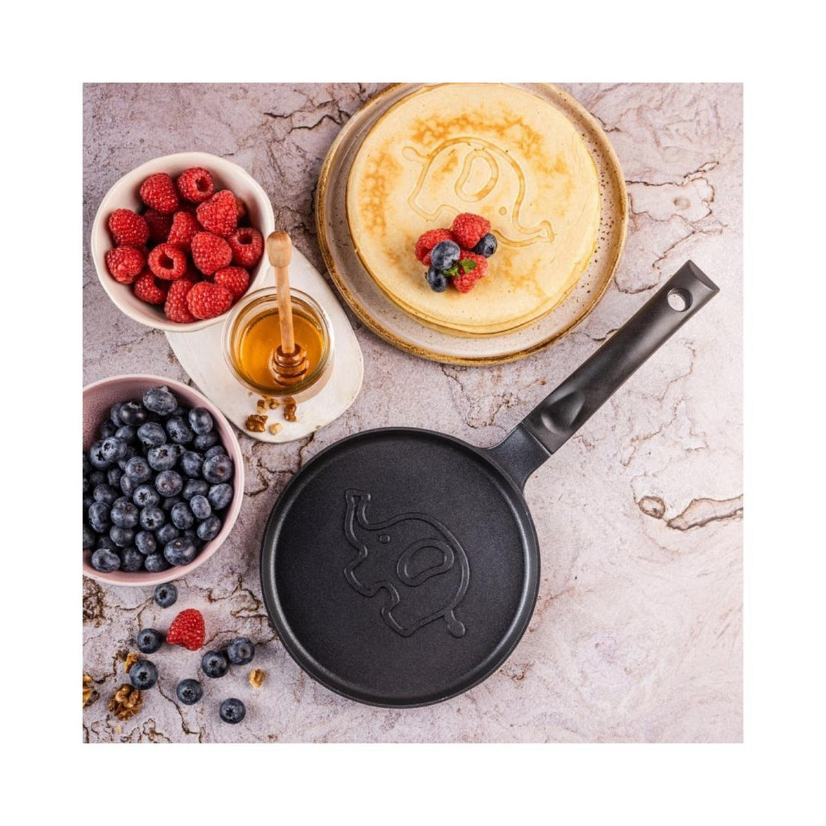 CRÊPEPFANNE Schwarz 18/18/1.8 cm 63854 - Schwarz, Metall (18cm) - Klausberg 