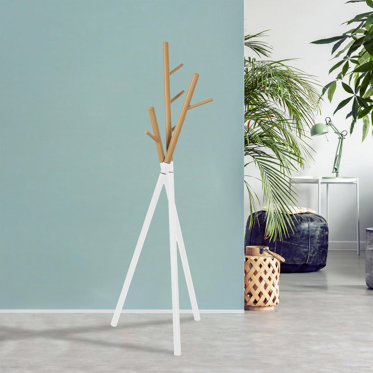 GARDEROBENSTÄNDER Laerdal - Weiß, Metall (49/172/49cm) - [en.casa]