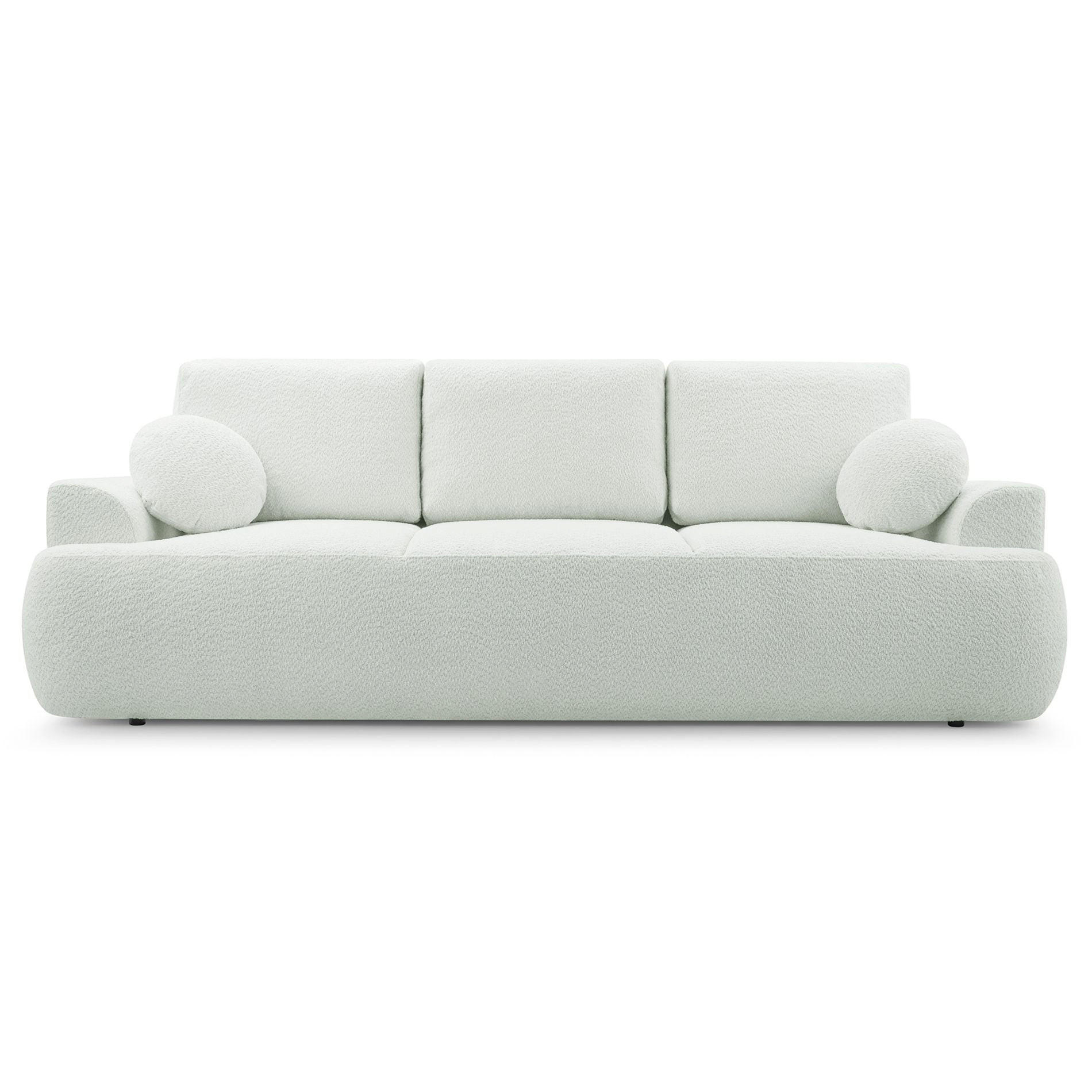 3-SITZER SOFA Barletto Creme Bouclé - Creme/Schwarz, Holz/Textil (248/94/110cm) - Selsey