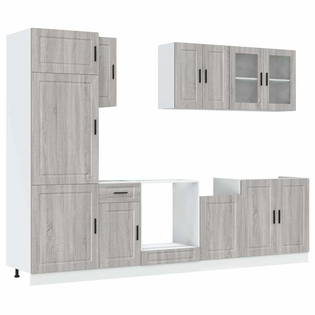 KÜCHENSCHRANK 8er Set Kalmar Grau Sonoma Holzwerkstoff - Grau, Holzwerkstoff (57/207/60cm) - vidaXL