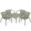 GARTEN ESSGRUPPE FICCARI, Gartenmöbel-Set 5-tlg, Olive - Olivgrün, Kunststoff - KONSIMO®