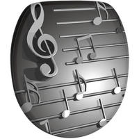 WC-SITZ Absenkautomatik Musical Notes - Grau, Holzwerkstoff (38/6/47cm) - Sanilo