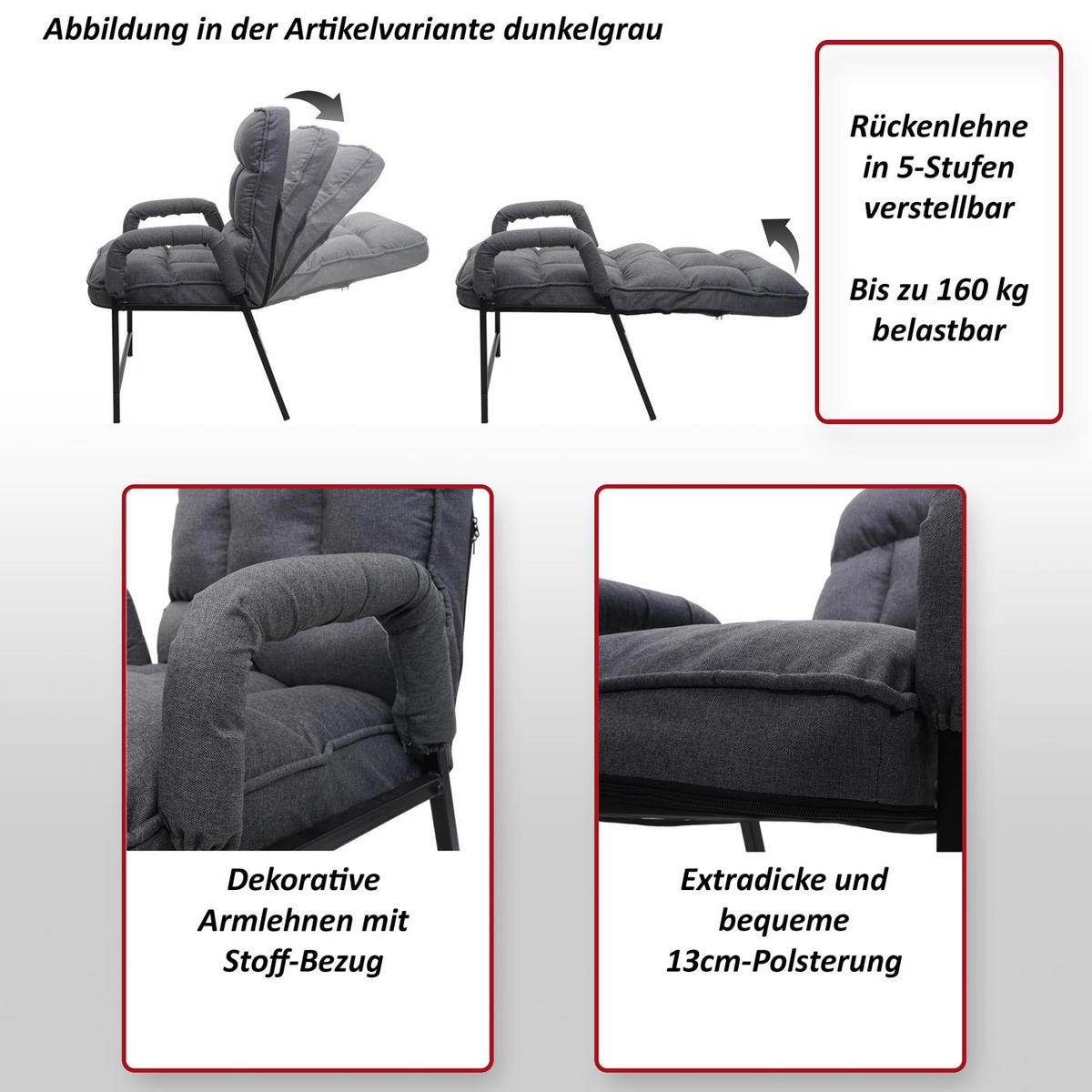 ESSZIMMERSTUHL Rot - Rot, Textil (57/96/111cm) - MCW