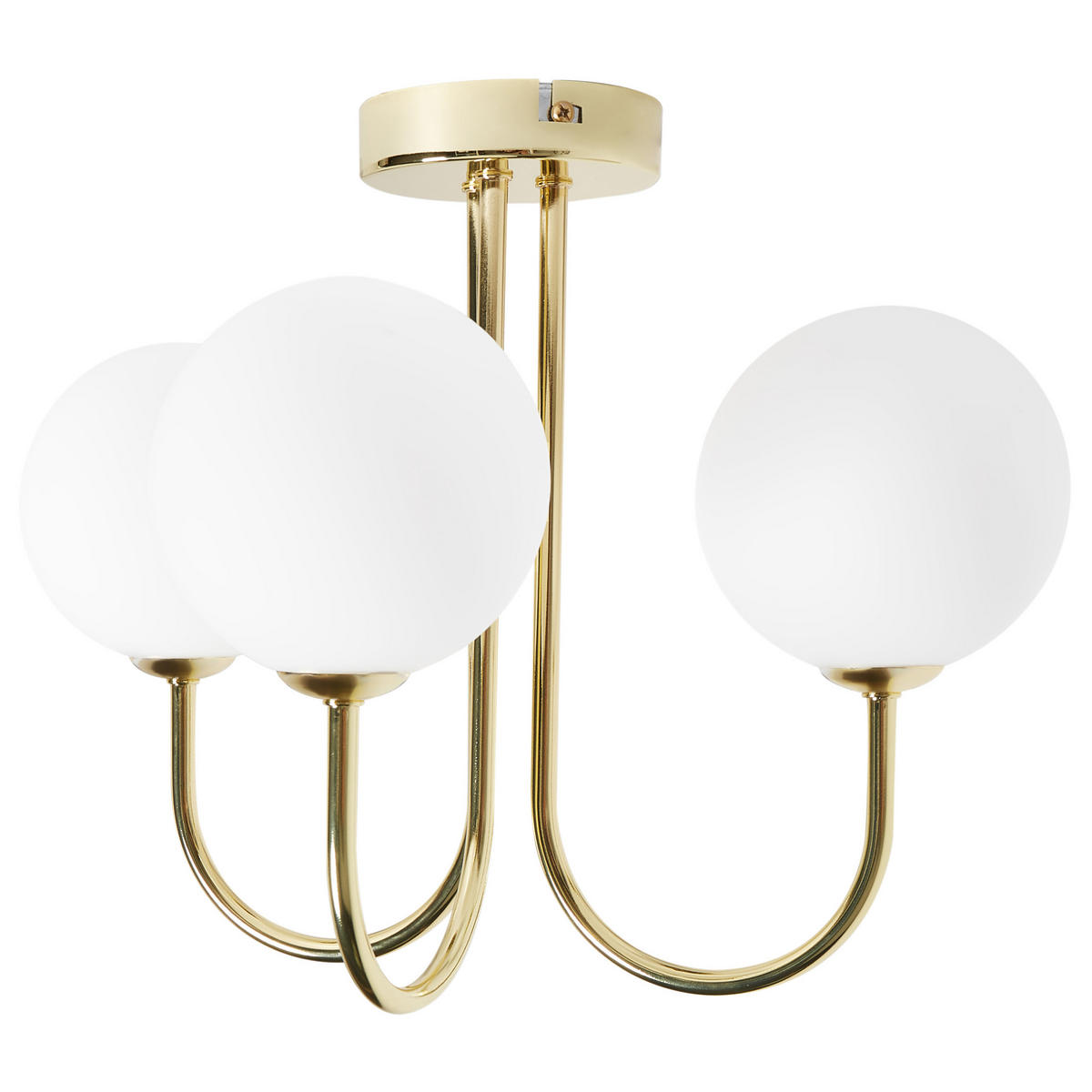 DECKENLAMPE Gold/Weiß Shire - Goldfarben/Weiß, Glas (30/30/29cm) - Beliani