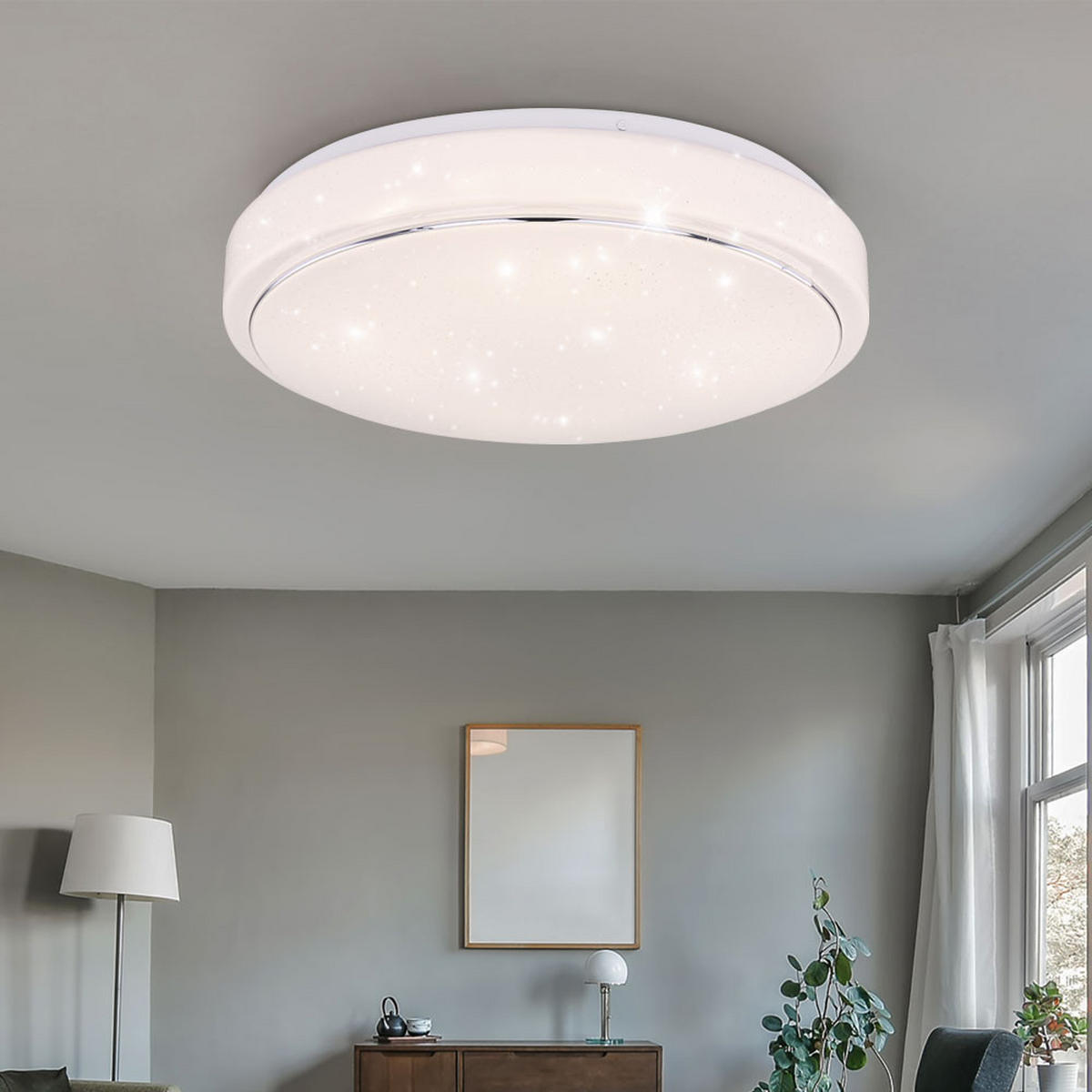 LED DECKENLEUCHTE Metall Weiß - Weiß, Metall (37.5/37.5/7.5cm) - Globo Lighting