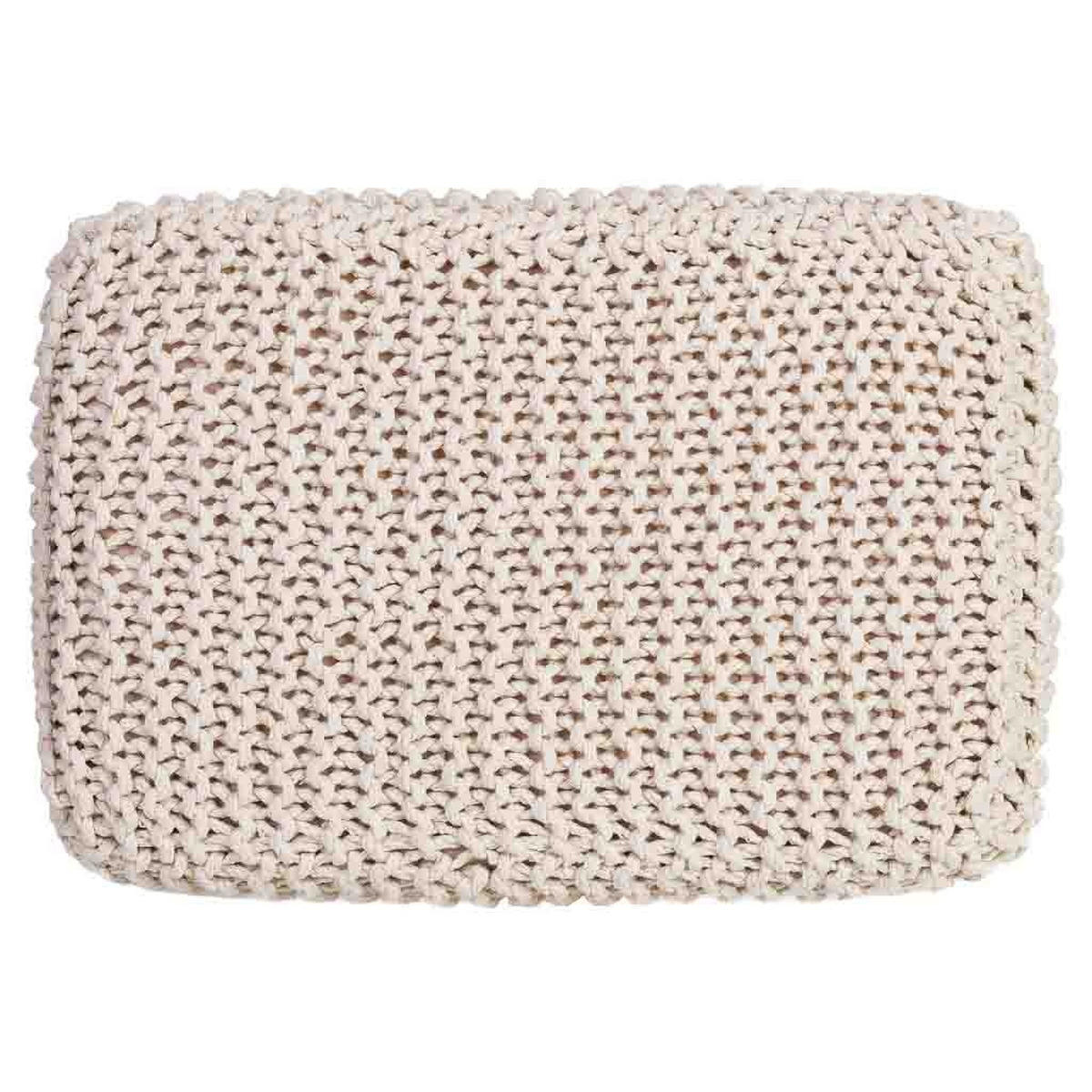 HOCKER aus Holz und Baumwolle, weiß, 26x39x44cm - Weiß, Holz (26/44/39cm) - Wanderlust