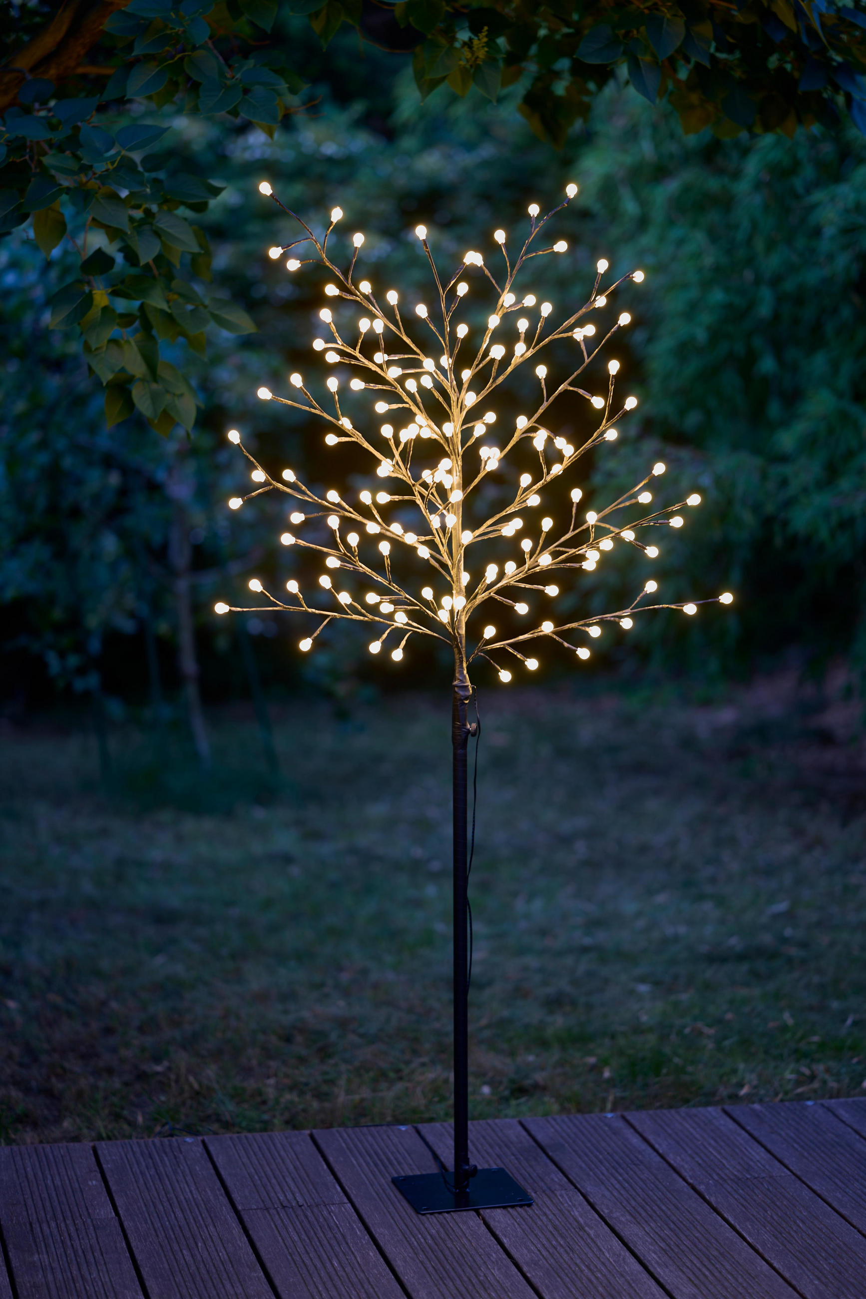 LED-BAUM Northpoint mit 150 warmweißen LEDs, 150 cm Höhe, Timer & 5 m Kabel - Weiß, Kunststoff (60/60/150cm) - Northpoint