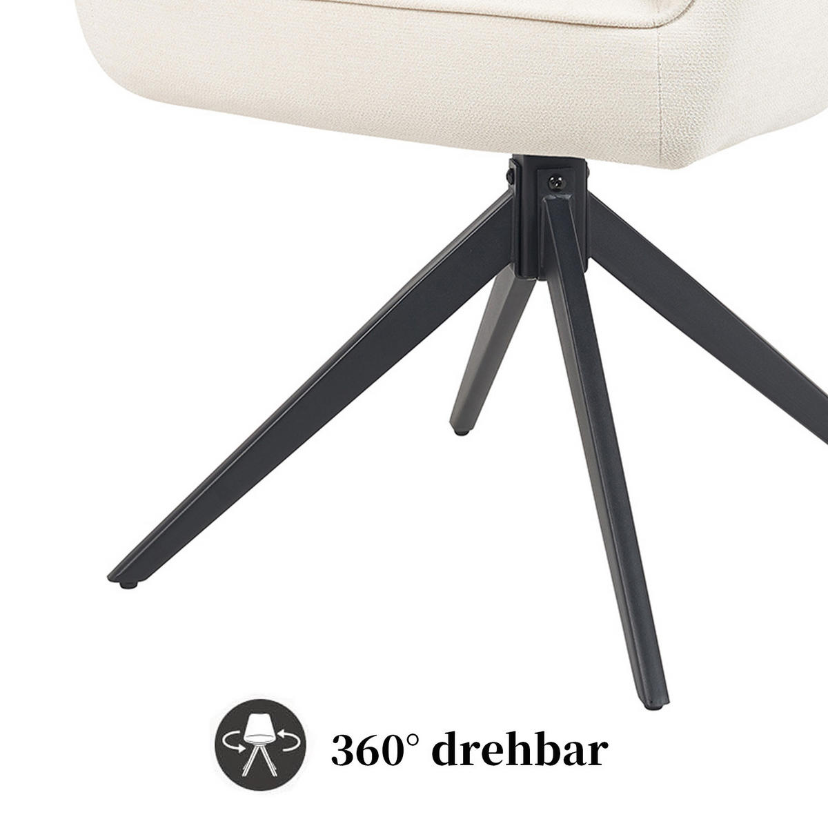 ARMLEHNSTUHL ARVIT - Schwarz/Weiß, Textil/Metall (58/87/61cm) - B&D Home