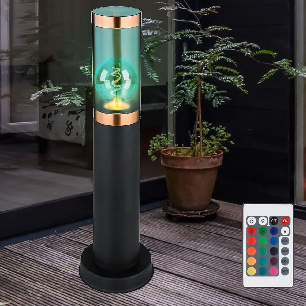 LED WEGLEUCHTE Edelstahl Schwarz Kupfer - Schwarz, Metall (12.7/12.7/45cm) - Globo Lighting