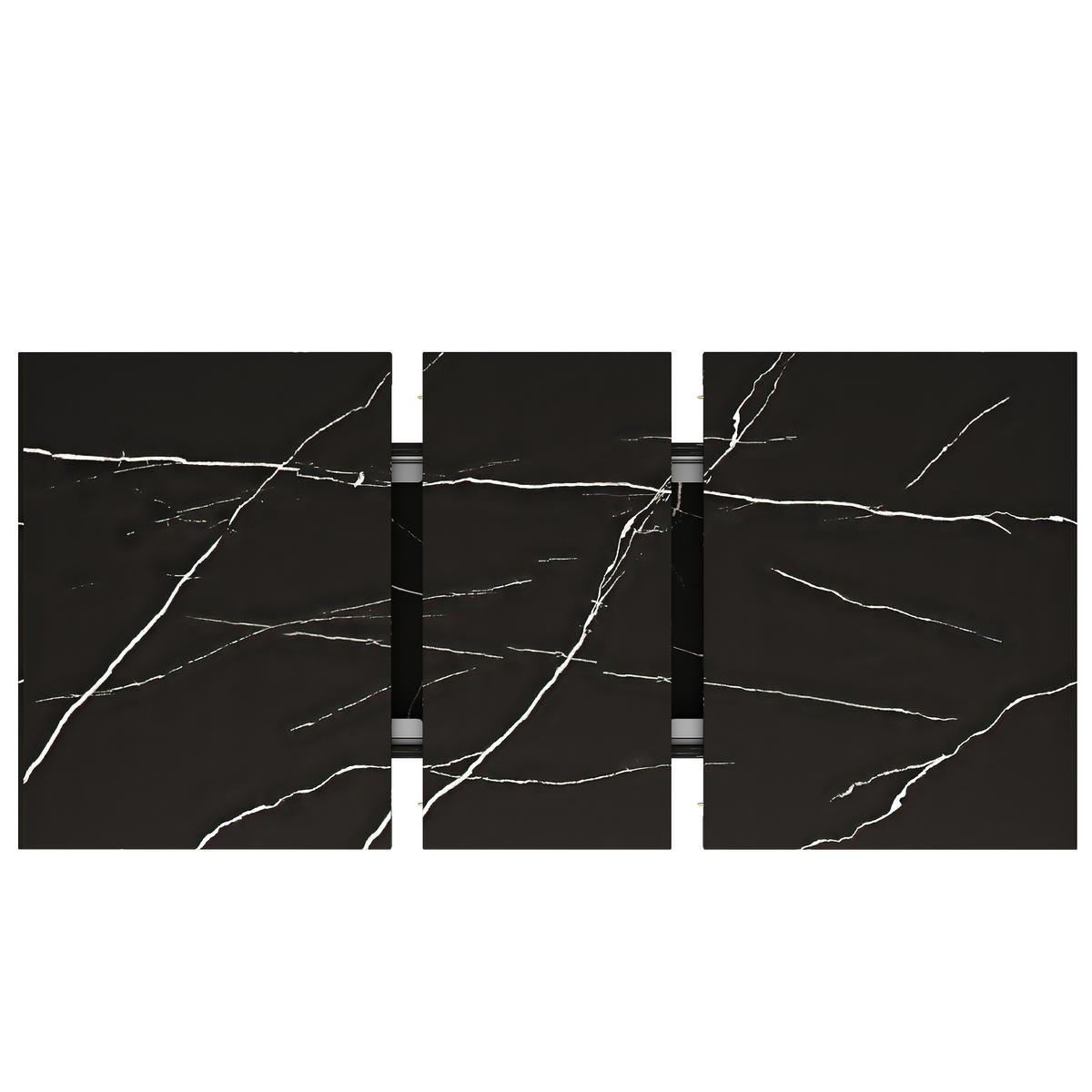 ESSTISCH Ausziehbar Schwarz - Schwarz, Holzwerkstoff/Metall (160/75/75.5cm) - Urban Meuble