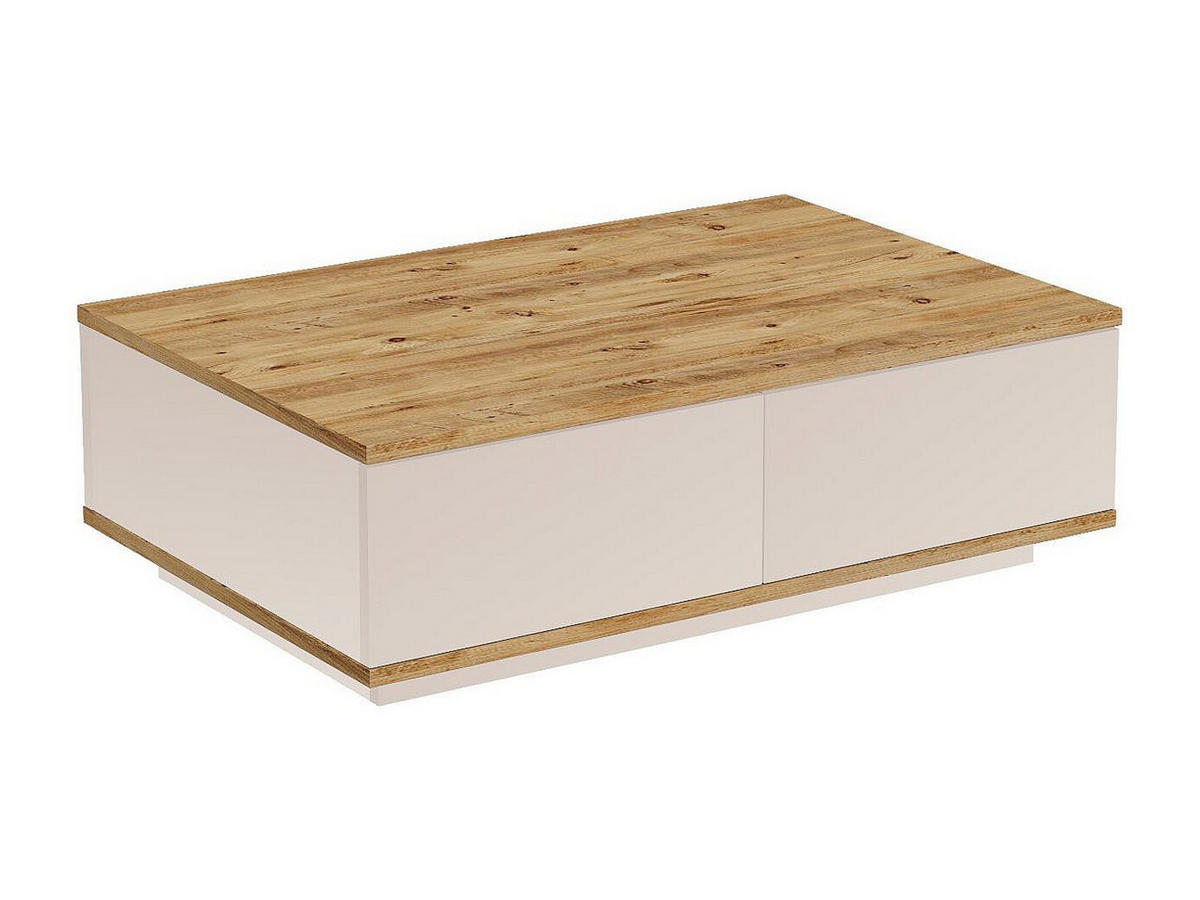 COUCHTISCH mit 2 Türen - Holzfarben & Beige - LOTULA - Beige, Holz (60/90/28.6cm) - Vente-Unique