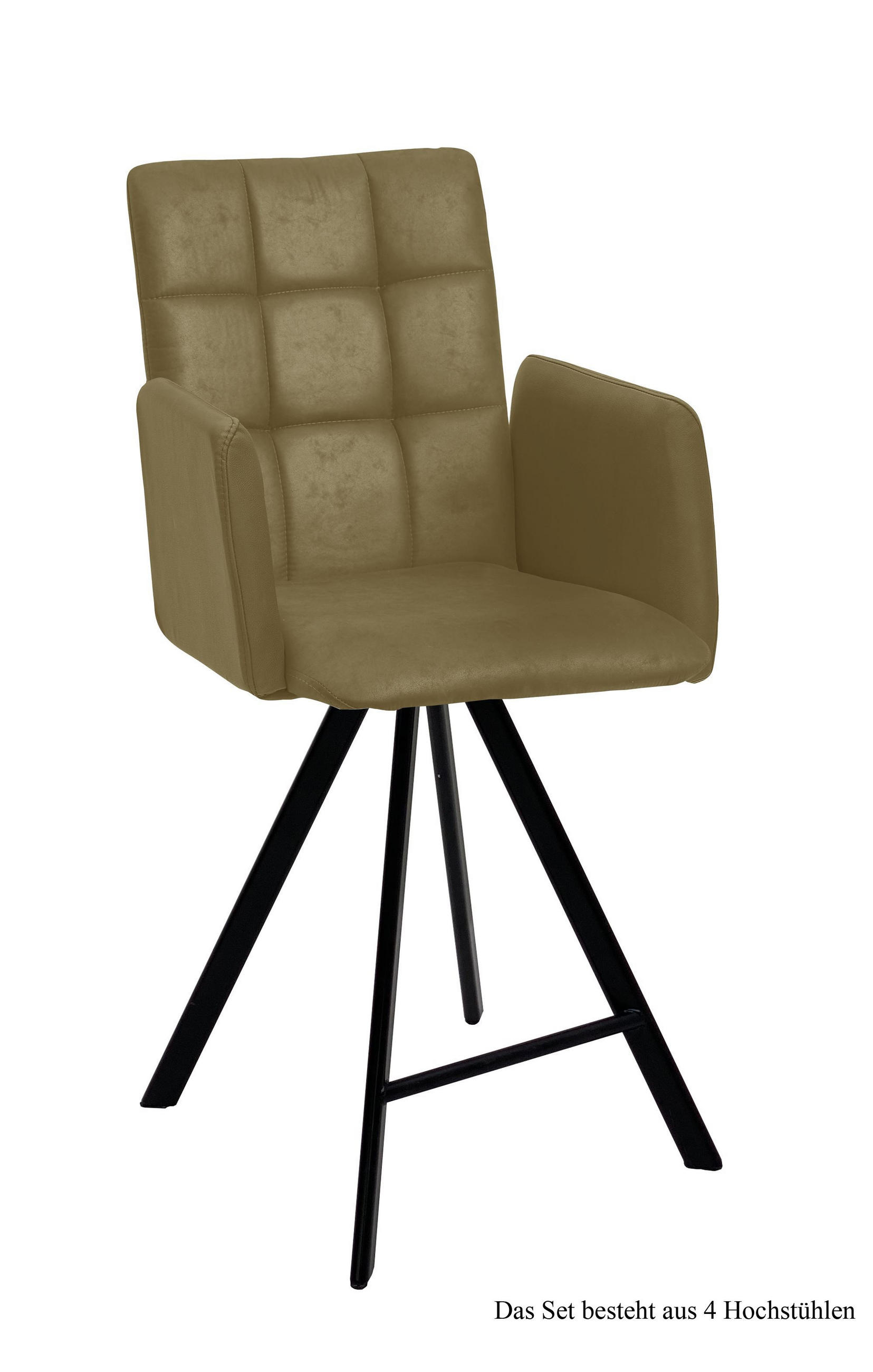 58aufmkessel Thekenstuhl Olivgrün, Schwarz 60x108x52 cm