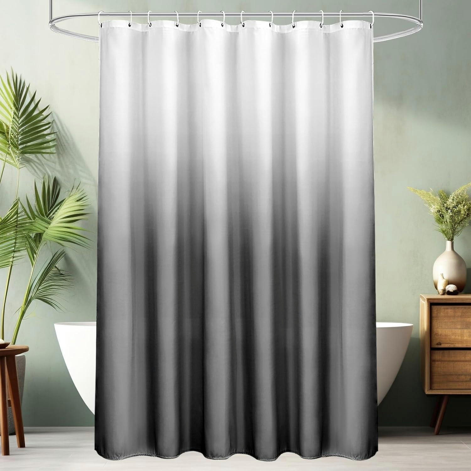 DUSCHVORHANG 180 x 180 cm Textil Grau Farbverlauf Wasserdicht Waschbar - Multicolor, Textil (180/180cm)