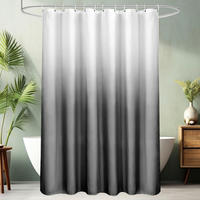 DUSCHVORHANG 180 x 180 cm Textil Grau Farbverlauf Wasserdicht Waschbar - Multicolor, Textil (180/180cm)
