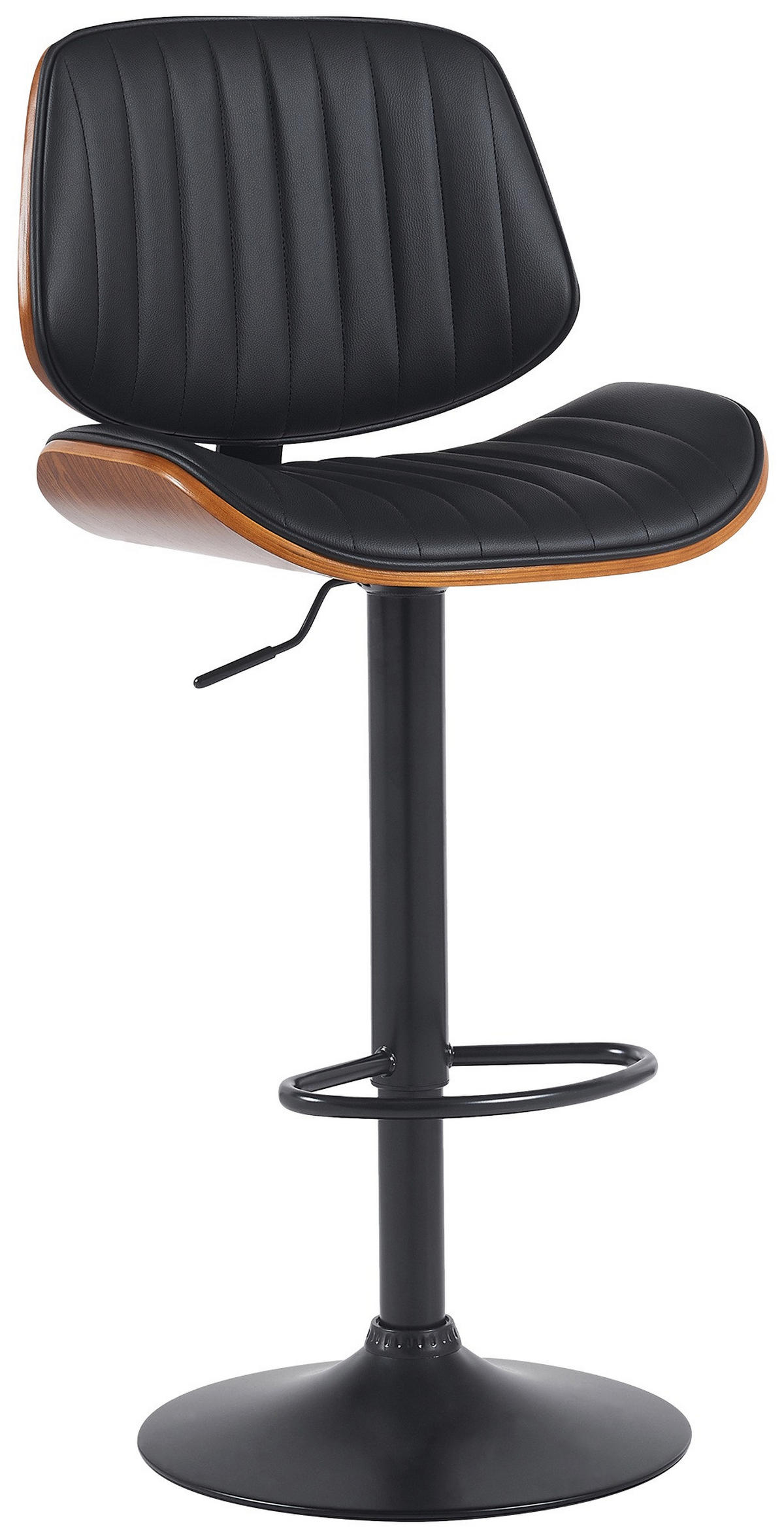 BARHOCKER Lederlook walnuss/schwarz - Walnussfarben/Schwarz, Textil/Metall (50/94/50cm) - CLP