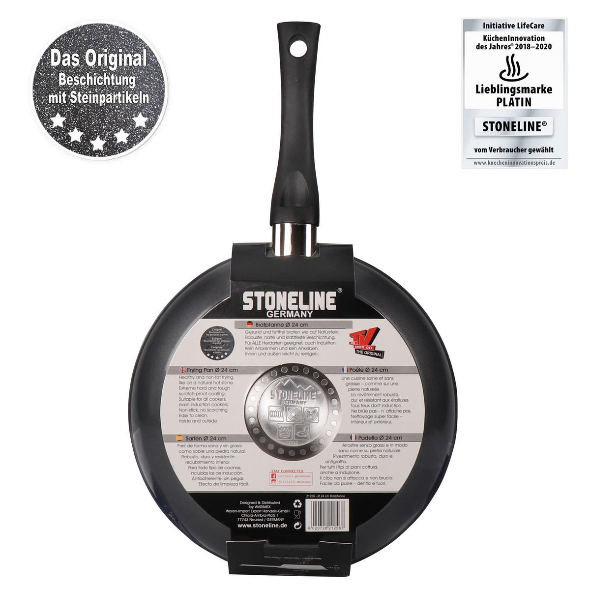 BRATPFANNE - Schwarz, Metall (24cm) - Stoneline