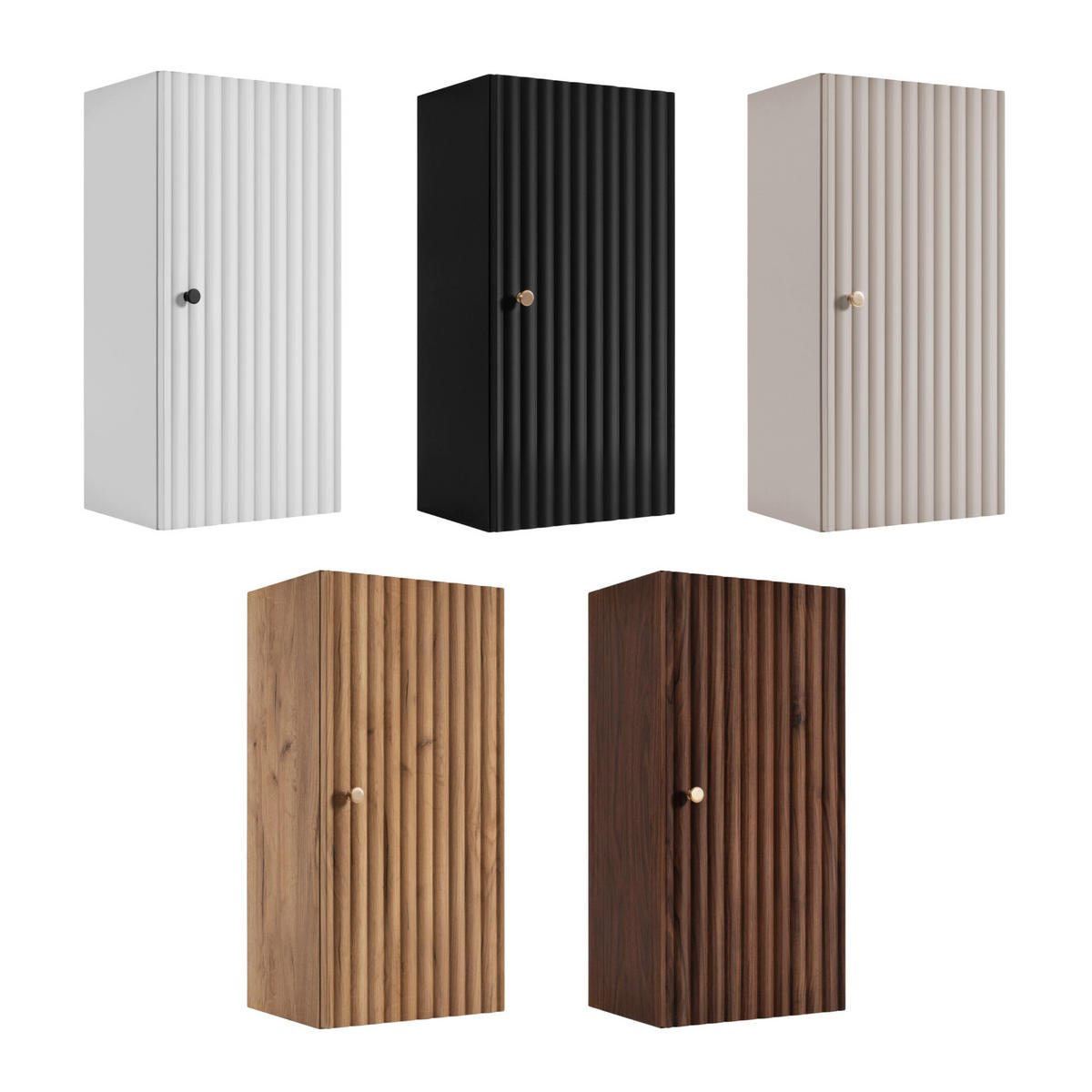 HÄNGESCHRANK BELLO geriffelt Walnuss 35/68/27 cm - Walnussfarben, Holzwerkstoff/Metall (35/68/27.2cm) - Rodan