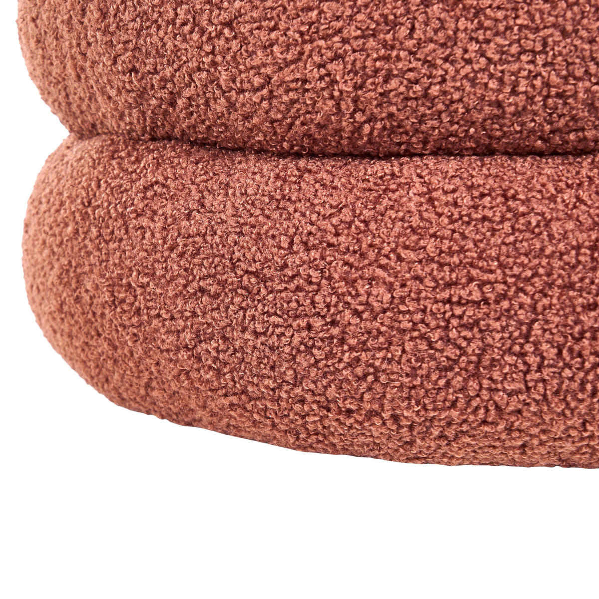 POUF Bouclé Goldbraun Sumpter - Goldfarben, Textil (43/47/43cm) - Beliani