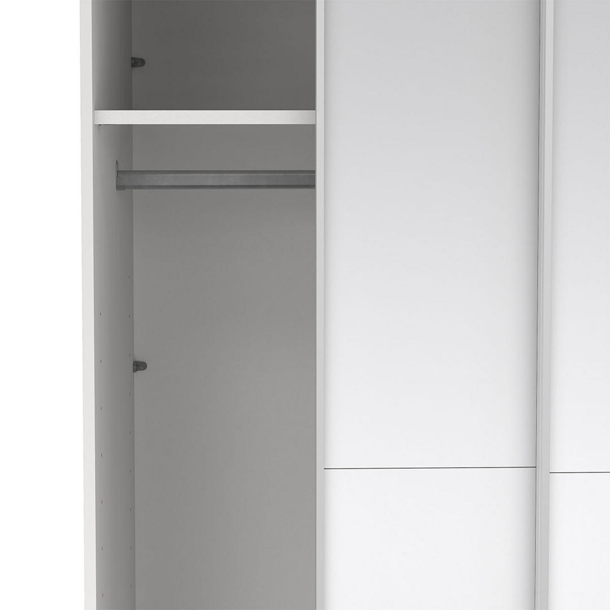 SCHIEBETÜRENSCHRANK, Como, Weiß, Holzwerkstoff, 119 x 67 x 221 cm - Weiß, Holzwerkstoff (119/221/67cm) - ebuy24