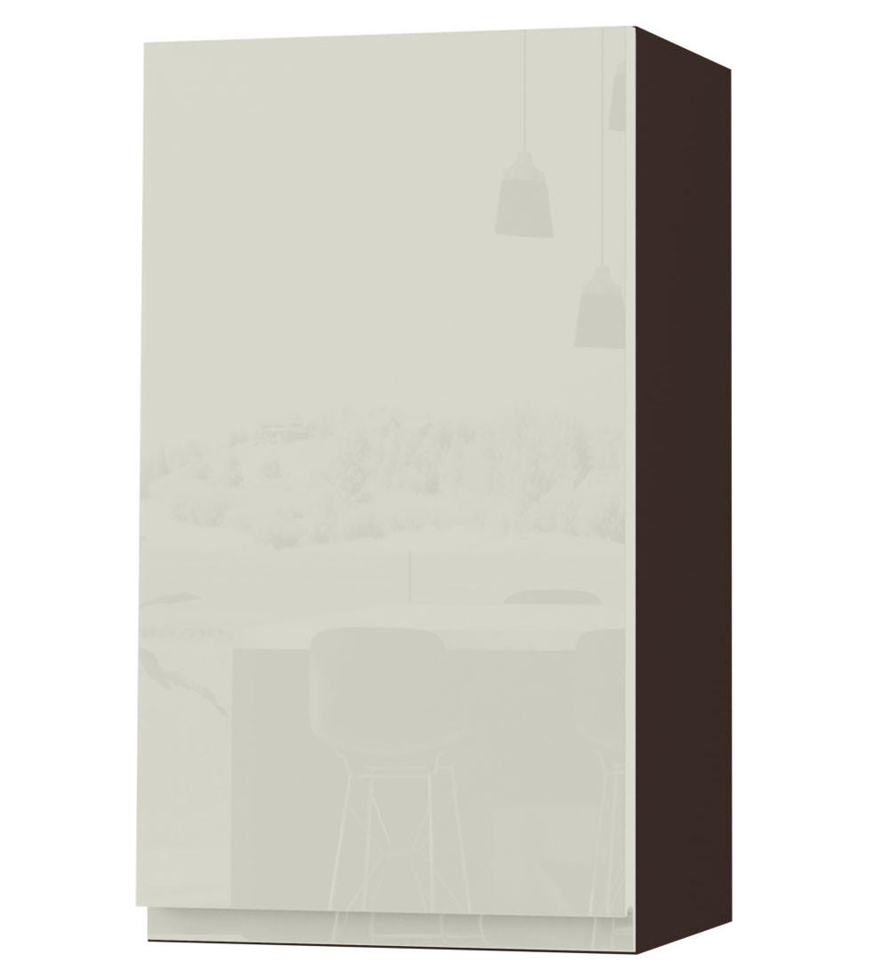 Feldmann-Wohnen Hängeschrank Weiß Hochglanz, Dunkelgrau 40x72x32.5 cm