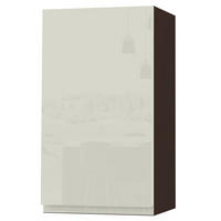 HÄNGESCHRANK Florence W2/40 Lava / RAL 1013 perlweiß HG 40 / 32,5 / 72cm - Türanschlag rechts - Dunkelgrau/Weiß Hochglanz, Holz/Holzwerkstoff (40/72/32.5cm) - Feldmann-Wohnen