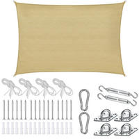 SONNENSEGEL Sunny,umfangreiches Montagematerial,Sand - Sandfarben, Kunststoff (300/200cm) - tectake