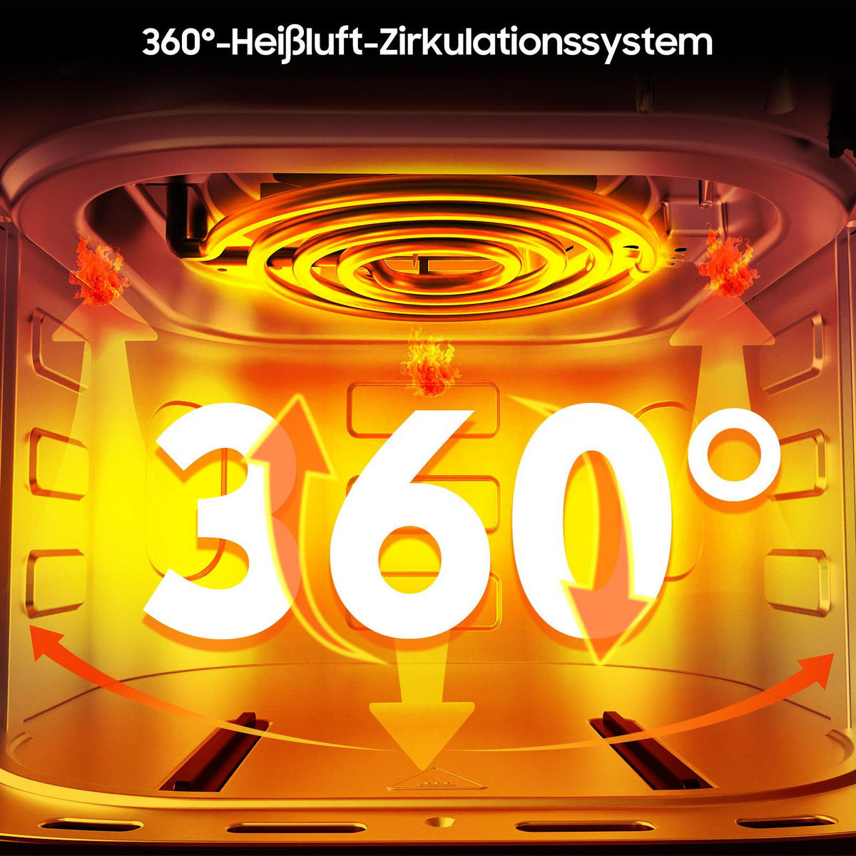 HEISSLUFTFRITTEUSE 6.5L - Schwarz, Metall (33/35/27cm) - Aimax