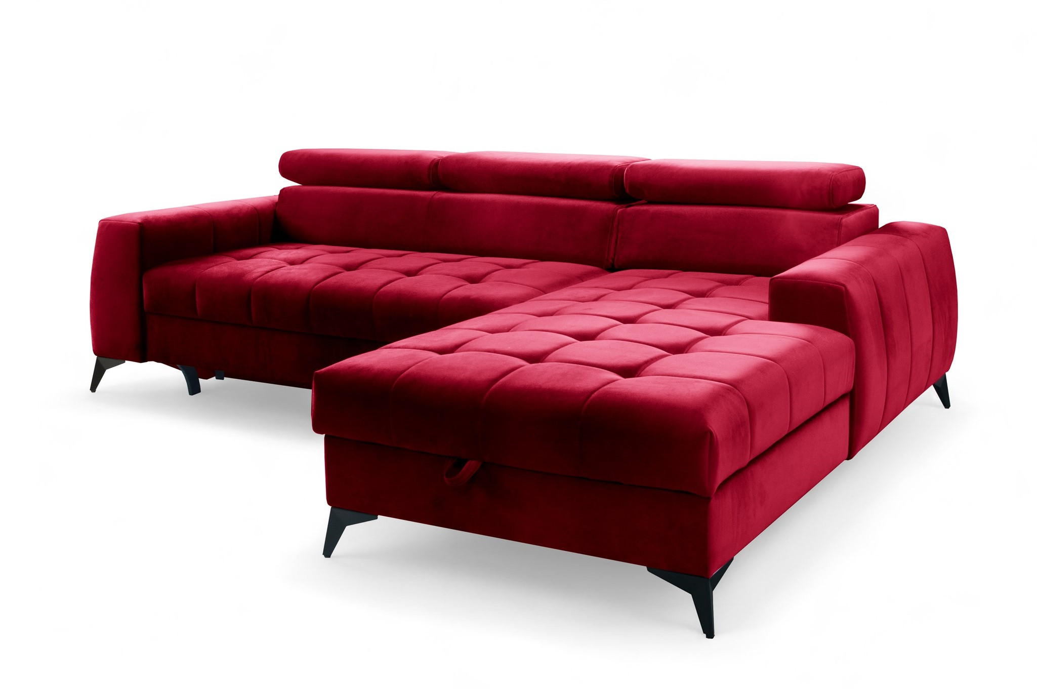 ECKSOFA Agnesa Xs In Salvador - Rot, Holzwerkstoff/Textil (260/200cm) - Fun Möbel