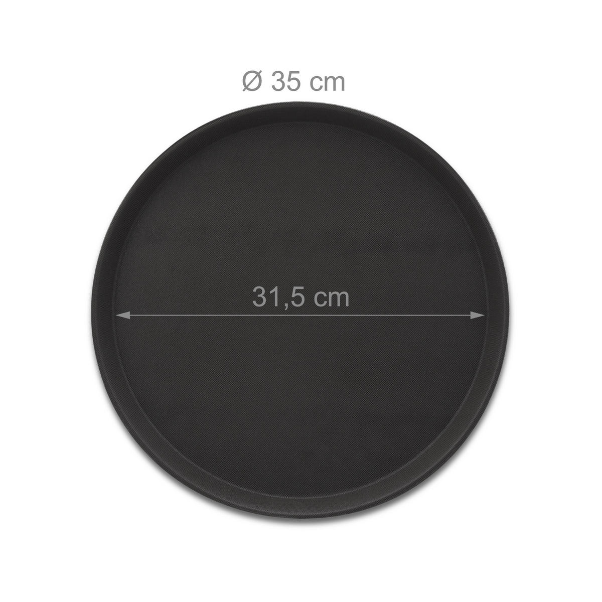 5xSERVIERTABLETT - Schwarz, Kunststoff (35/2/35cm) - Relaxdays