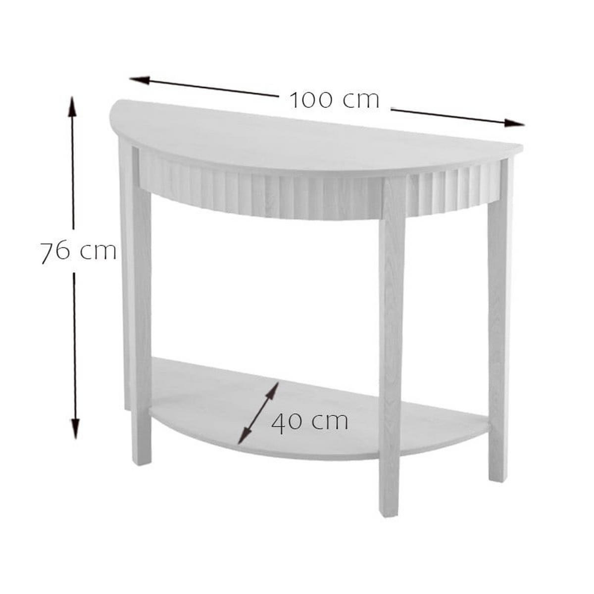 ABGERUNDETE Konsole mit Welleneffekt und 2 Ebenen bologne 100/40/76 cm - Eschefarben, Holzwerkstoff (16/40/76cm) - Calicosy