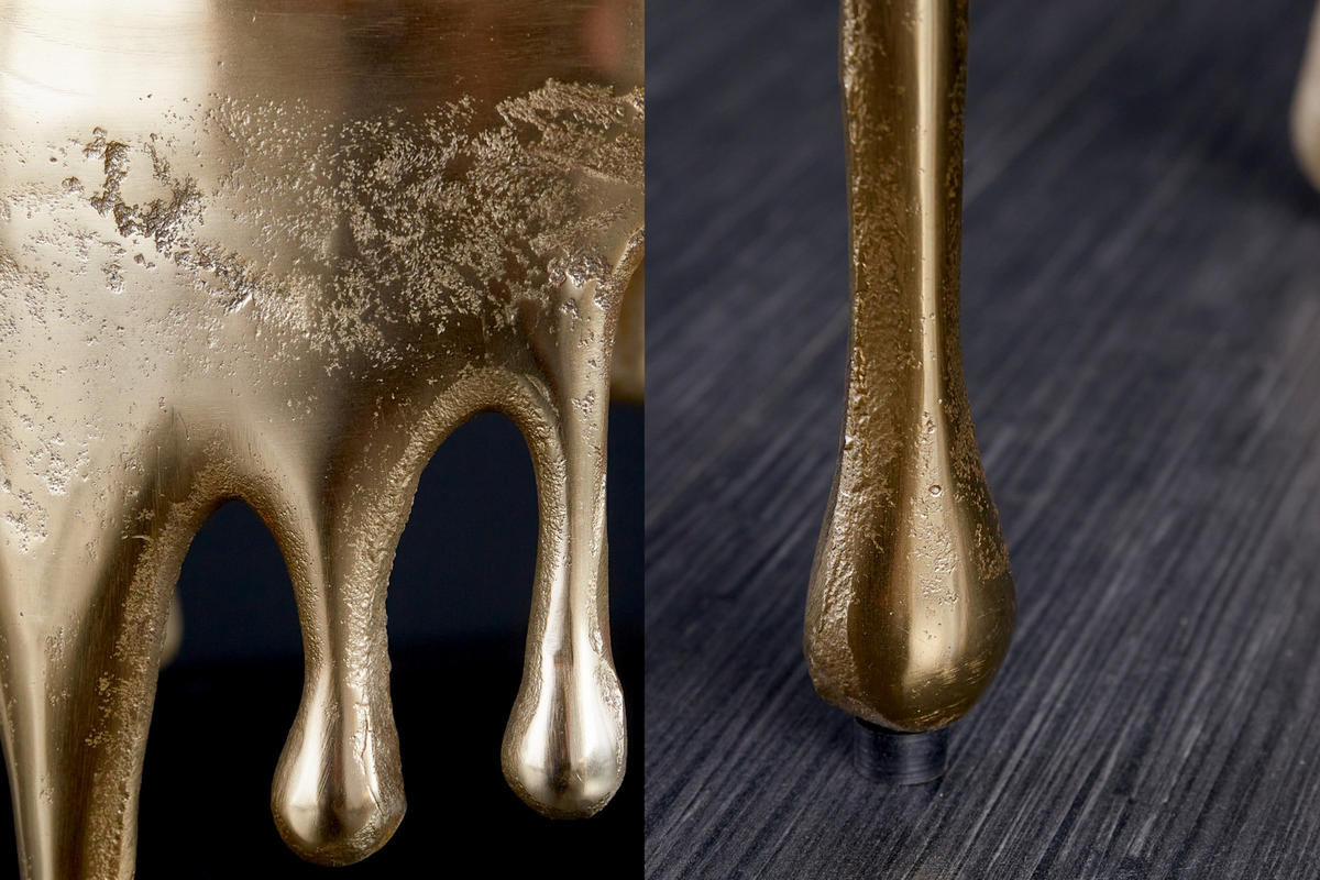 BEISTELLTISCH LIQUID LINE Metall Gold 50 cm - Goldfarben, Metall (37/37/51cm) - riess-ambiente