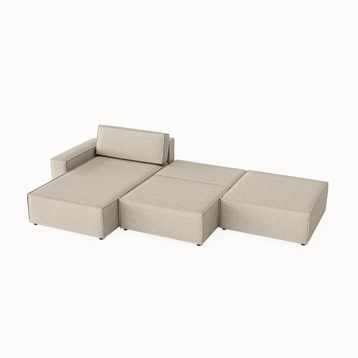 ECKSOFA Lummo Re mit Schlaffunktion, Beige - Beige, Textil (323/185cm) - Fedve