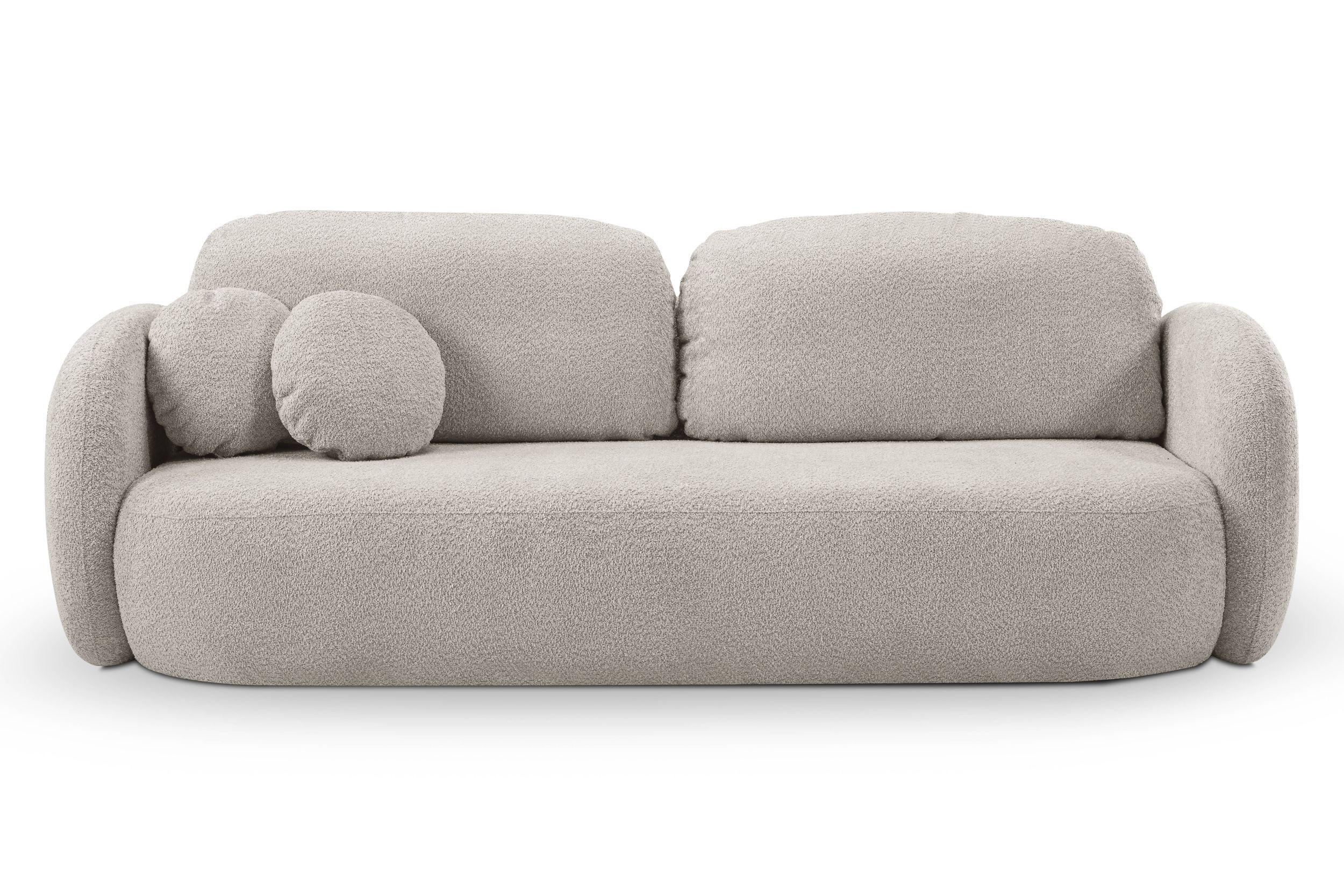 SOFA Olena - Beige (Abriamo 6) - Grau, Holzwerkstoff (238/86.5/101cm) - Möblo
