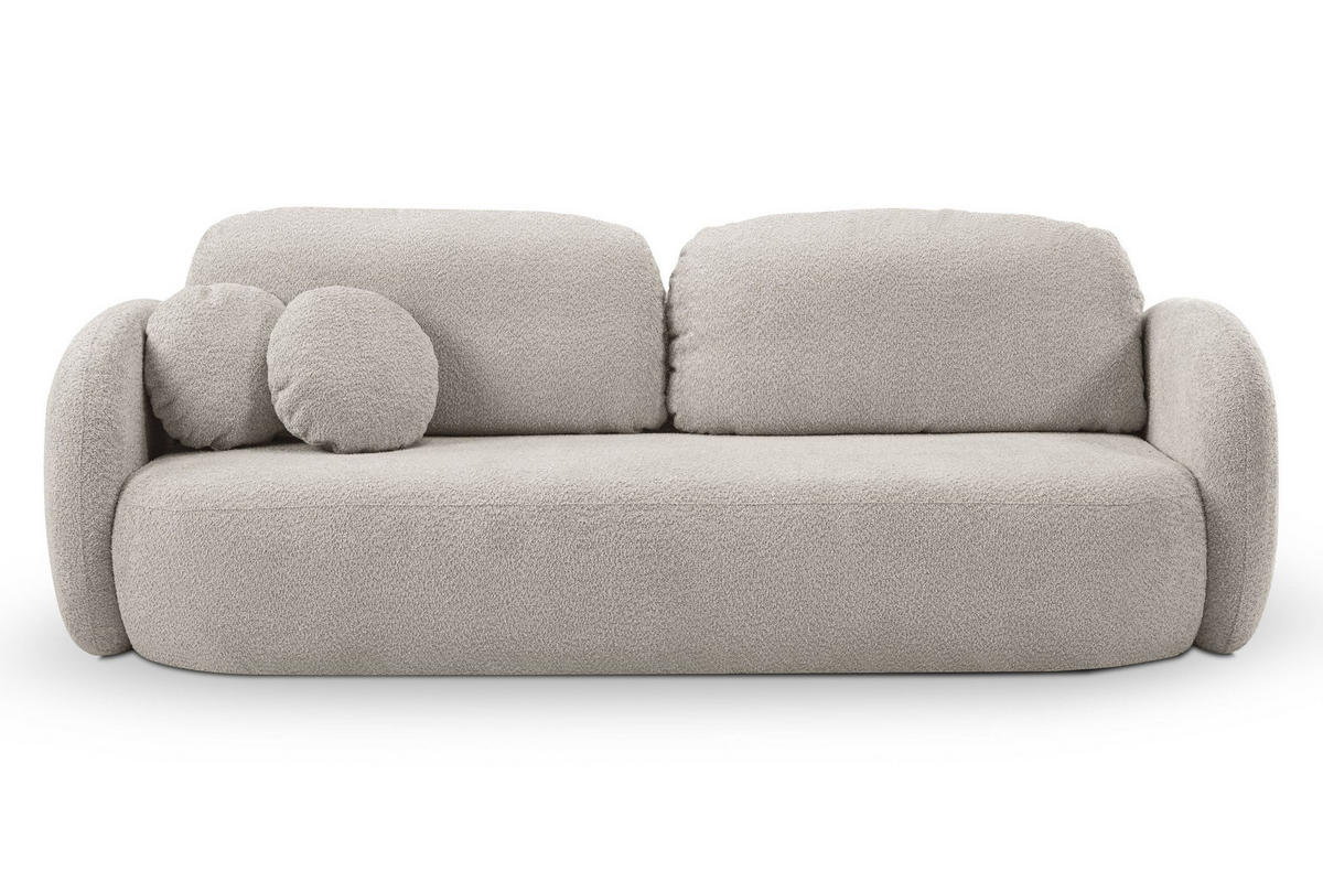 SOFA Olena - Beige (Abriamo 6) - Grau, Holzwerkstoff (238/86.5/101cm) - Möblo