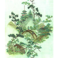 FOTOTAPETE Chinoiserien 232.5 x 279 cm - Grün, Papier (232.5/279cm) - ESTAhome