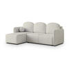 ECKSOFA SUVINO Creme Geflochtener Stoff mit Schlaffunktion - Creme, Holz (230/143cm) - MASSENO