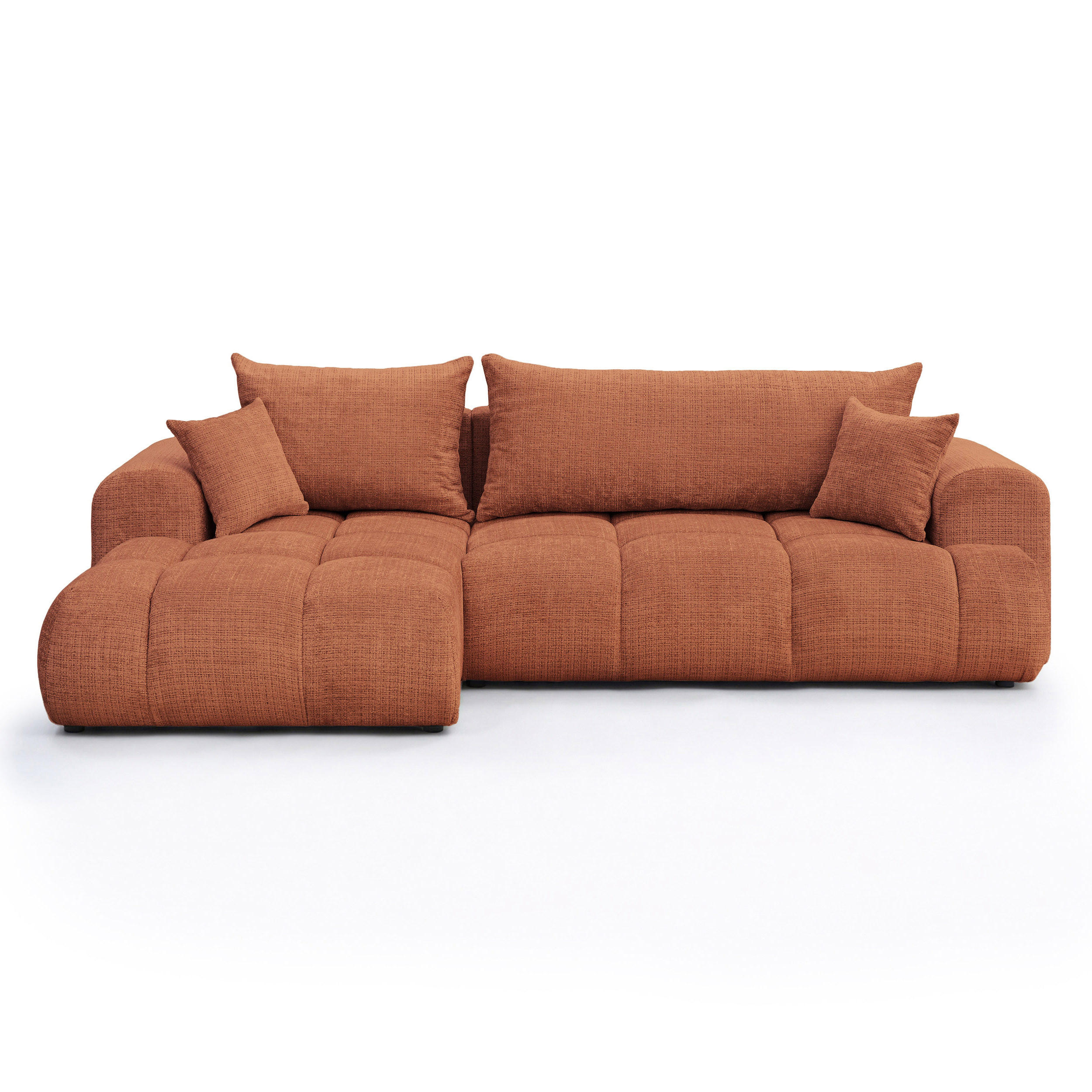 ECKSOFA MILANO mit Schlaffunktion und Bettkasten Orange - Orange, Holzwerkstoff/Kunststoff (250/90cm) - Idohome