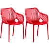STAPELSTUHL 2er Set Kunststoff rot - Rot, Kunststoff (57/81/60cm) - CLP